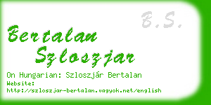 bertalan szloszjar business card